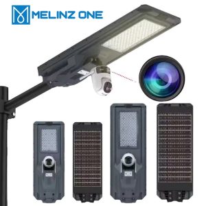 Integrated solar street light with CCTV monitoring camera